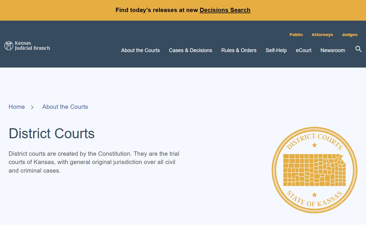 Graham County court dockets Kansas district courts overview