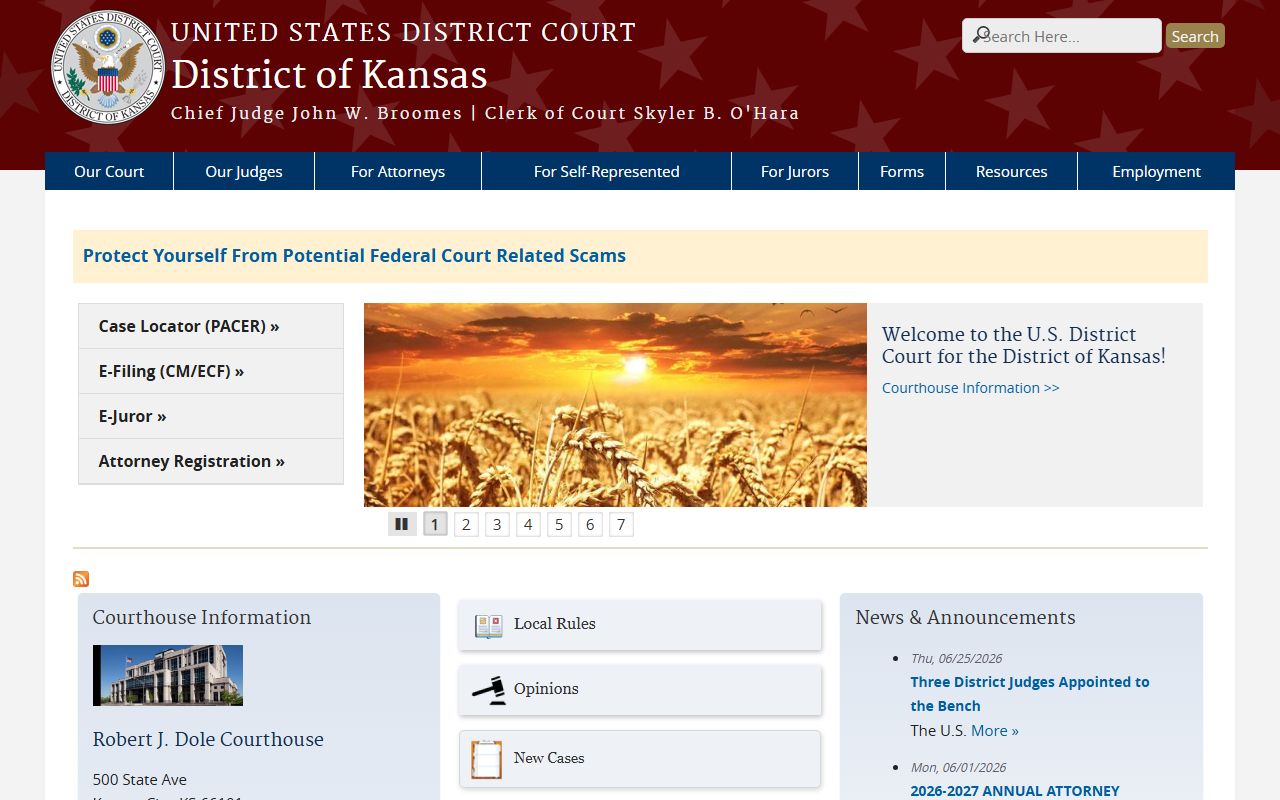 Graham County District Court records and federal District of Kansas records