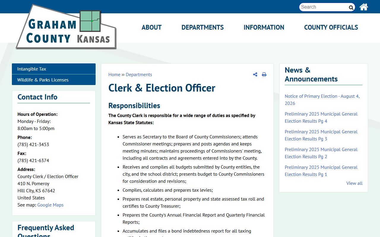 Graham County court records and County Clerk office distinction