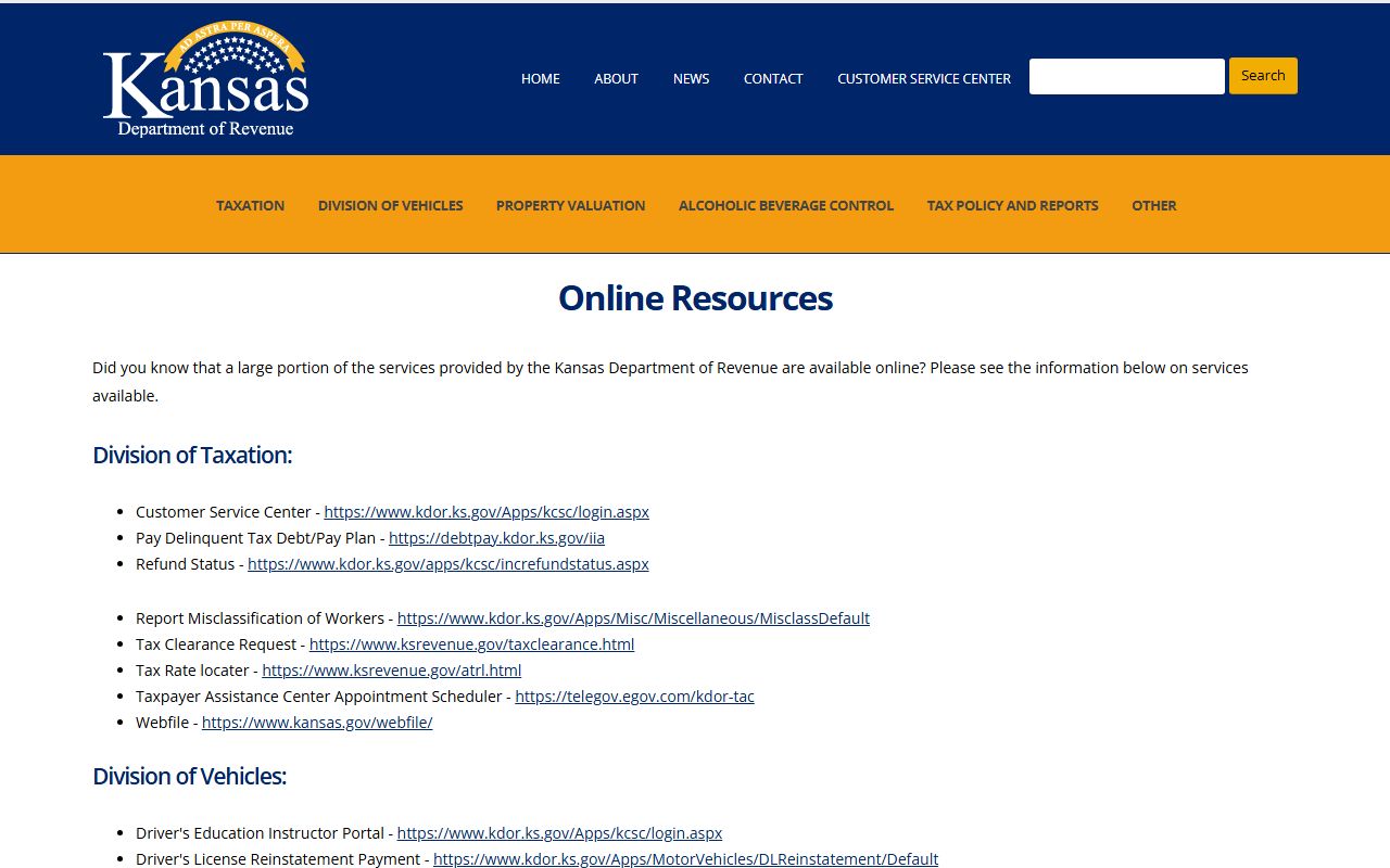 Graham County traffic court records Kansas Department of Revenue online services